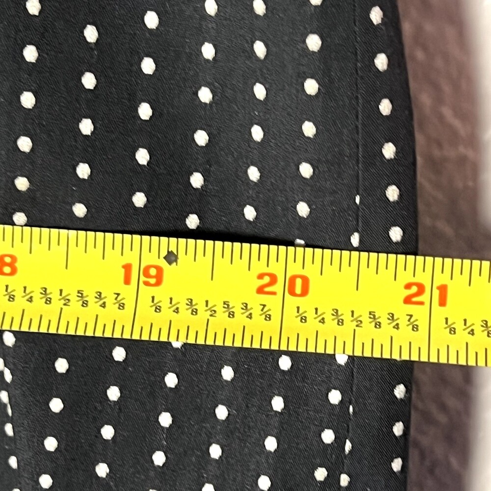Ann Taylor Sz 2P Polka Dot Lace Skirt Lined Black White 100% Cotton Side Zipper - Picture 11 of 12